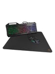 GAMING - Keyboard, mouse and mouse pad set - Engelsk - UK - Sort