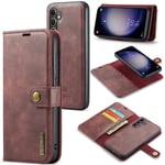 DG.MING Samsung Galaxy A36 Plånboksfodral med avtagbart skal, Brown