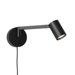 Astro Ascoli Swing Plug in Indoor Reading Light (Matt Black), GU10 LED Lamp, Designed in Britain - 1286138-3 Years Guarantee