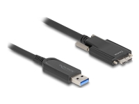 Delock - USB-kabel - Micro-USB typ B (hane) skruvbar till USB typ A (hane) - USB 2.0 - 900 mA - 10 m - upp till 10 Gbps dataöverföringshastighet - svart