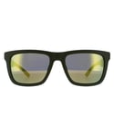 Lacoste Rectangle Mens Matte Green Mirror Sunglasses - One Size