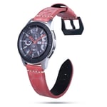 New Watch Straps 22mm Leather strap For Huawei Watch GT2e / GT2 46mm(Black) (Color : Red)