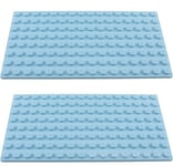 2 x LEGO 8x16 TAN Plate Baseplate Base - 8x16 STUDS (PINS)  - Brand New