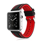Apple Watch Series 3 Series 2 Series 1 38mm silikon armbandsrem träningsklocka - Svart och röd