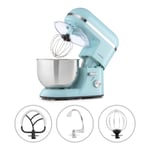 Klarstein Bella Elegance Food Processor Mixer, Stand Mixer, Mixer, Food Mixer - 1300W / 1.7HP in 6 Power Levels with Pulse Function, Planetary Mixing System, 5l Stainless Steel Bowl, Blue