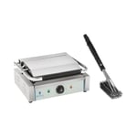 Royal Catering Set kontaktgrill med grillborste - 2200 W räfflad