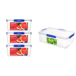 Sistema KLIP IT PLUS Food Storage Containers | 3.35 L | Leak-Proof, Stackable & Airtight Fridge/Freezer Containers with Lids | 3 Count & KLIP IT Food Storage Container | 7 L | 1 Count