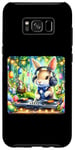 Coque pour Galaxy S8+ Lapin de Pâques DJ à la fête du printemps. Platines de fête