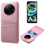 SKALO Xiaomi Redmi A3 PU Läder Skal med Korthållare/Plånbok - Roséguld Rosa guld