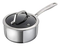 KUHN RIKON Peak Oven-Safe Induction Saucepan with Glass Lid, 16 cm/1.6 Litre, Stainless Steel, Silver