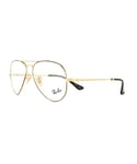 Ray-Ban Unisex Glasses Frames 6489 Aviator 2945 Gold Top on Havana 58mm Mens Metal (archived) - One Size