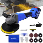 Cordless Angle Grinder Variable Speed for Metal Tile Cutting Grinding Battery 
