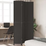 Room Divider 3 Panels Black Solid Wood Paulownia vidaXL