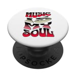 Musicien Musicien Retro Vintage Music Lover Player Is My Soul PopSockets PopGrip Interchangeable