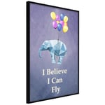 Plakat - Flying Elephant - 40 x 60 cm - Sort ramme