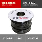 Satmax 100m Black RG6 Satellite Freesat Digital TV Aerial Coax Coaxial Cable
