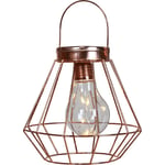 Koopman International - Lampe de Table Métal Cuivre 15CM - Lampe à Poser Ampoule Led avec Anse - Suspension Led Pile pour Decoration Interieure