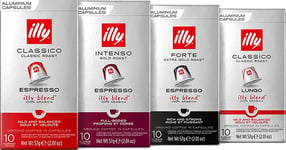 40 X ILLY Compatible * Aluminium Coffee Capsules in 4 Different Flavours - Class