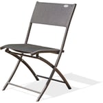 C43 - Chaise de jardin pliante en aluminium et toile plastifiée noire Dcb Garden Gris anthracite