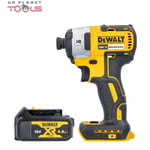 Dewalt DCF887 18V XR Brushless Impact Driver 3 Speed + 1 x DCB182 4ah Battery