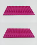 LEGO 8x16 MAGENTA x 2  Base Plate  8x16 STUDS (PINS)  Brand New
