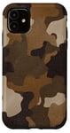 iPhone 11 Brown Vintage Camo Realistic Worn Out Effect Case