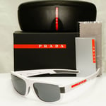 Prada White Sunglasses Mens Designer Red Rectangle SPS 03W TWK-06F PS03WS