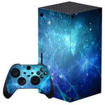 playvital Blue Nebula Custom Vinyl Skins for Xbox Series X, Wrap Decal Cover Stickers for Xbox Series X Console Controller