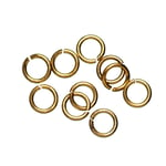 Ringöglor Ø4 mm –  mässing pläterad med 9 karat guld, 10 st.