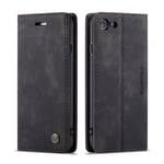 CaseMe Retro Slim Plånboksfodral iPhone 7/8/SE Svart