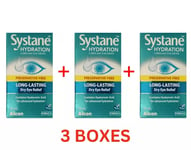 3 x Systane - Preservative Free Long-lasting  Eye Drops Hydration - 10ml - NEW
