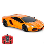 CMJ RC Cars™ Lamborghini Aventador Officially Licensed Remote Control Car 1:18 Scale Working Lights 2.4Ghz Orange