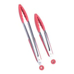 2pcs 9/12inch Outdoor Barbecue Food Clip Bbq Accessories Red
