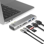ACT AC7025 Station d'accueil USB-C 6 en 1, HDMI 4K, 2 Ports USB 3.0, 2 Ports Type C 100 W PD, Lecteur de Carte SD/TF, pour MacBook