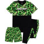 Minecraft Childrens/Kids Creeper Short Pyjama Set