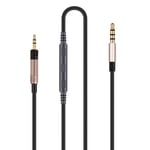 Audio Replacement Cable Compatible with Sennheiser HD6 Mix, HD 7 DJ, HD 8 DJ Headphones, Compatible with iPhone iPod iPad Apple Devices Black with in-Line Mic Remote Volume Control
