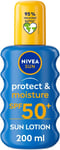 NIVEA SUN Protect & Moisture Sun Spray SPF 50+ (200Ml), Moisturising Suncream Sp