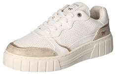 mustang Femme 1446-301 Chaussures Basses à Lacets, Or Blanc, 36 EU