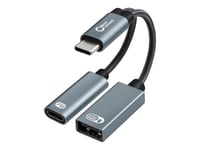 Microconnect - Usb-Adapter - 24 Pin Usb-C (Hane) Till Usb-C (Pd), Usb Typ A (Hona) - 20 V - 3 A - 13 Cm - Silver