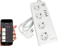 Multiprise Smart Wifi,multiprise intelligente,4 prises 16 A 220 V + 4 ports USB 3,1 A 5 V,compatible avec Alexa et Google Home