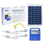 PNI Panneau Solaire, énergie Solaire, Portable système générateur d'énergie Greenhouse H01 30W avec Batterie 12V / 7Ah, USB/Radio / MP3, 2 Ampoules LED