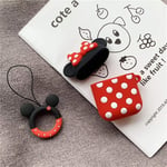 GWJXY Cute Mickey Minnie Wireless Bluetooth Silicone Case For Protective Cover Air Pods Earphone Cases Cartoon Key Ring (Color Minnie)
