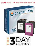 303XL Black Tri-Colour Refilled Ink for HP ENVY Photo 6200 HP Tango -1 Set