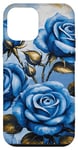 Coque pour iPhone 12 mini Belle rose bleue florale bleue fleurs roses bleues fleurs