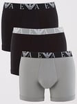 Emporio Armani Bodywear Bold Monogram 3 Pack Boxer Shorts - Multi, Assorted, Size S, Men