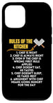 Coque pour iPhone 14 Pro Rules Of The Kitchen Funny Master Cook Restaurant Chef Blague