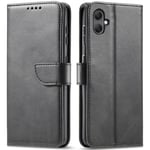 Galaxy A05 Flip Wallet Case - Black 3 Card Slots, Cash Compartment, Magnetic Clip