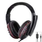 Stereo 3.5mm Wired Headphones With Mic Adjustable Over Ear Gaming Headsets Earphones Low Bass Stereo For Ps4 Xbox One Pc red