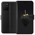 Samsung Galaxy S10 Lite Svart Plånboksfodral Exklusiv Jordgubbe