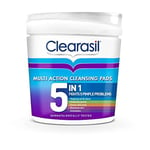 Clearasil 5-In-1 Ultra Cleansing Salicylic Acid Pads Face Exfoliating For Acn...